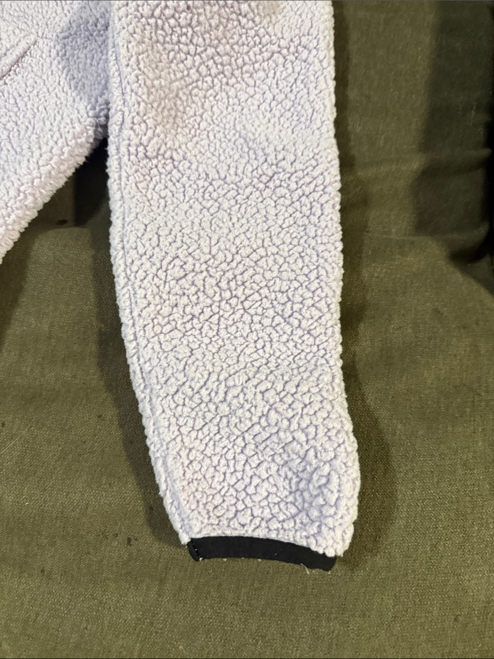 Cozy Plush Sherpa Half-Zip Pullover in Light Lavender - Picture 2 of 4